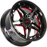 Shift HF37 Injector 18x8.5 5x112 +30mm Black/Red Wheel Rim 18" Inch HF3788551230GBMLR