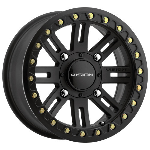 Vision Manx 2 Beadlock 14x7 4x136 +13 Satin Black 356BL147136SBBR44