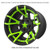 Green XD Series Center Star Emblems For All Rockstar Wheels-Pack of 5 XDSTAR-GN-PK