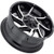 Vision 422 Prowler 20x12 5x5.5" -51mm Black/Machined Wheel Rim 20" Inch 422Z20285GBMF-51