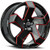 Strada S65 Coltello 22x9 5x4.5" +35mm Black/Red Wheel Rim 22" Inch S65251435GBMLR