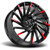 Xcess X02 24x9.5 5x115 +15mm Black/Red Wheel Rim 24" Inch X02451515GBMRT