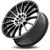 DRW D15 18x8 5x100/5x4.5" +40mm Black/Machined Wheel Rim 18" Inch D15-188010H4073BMF