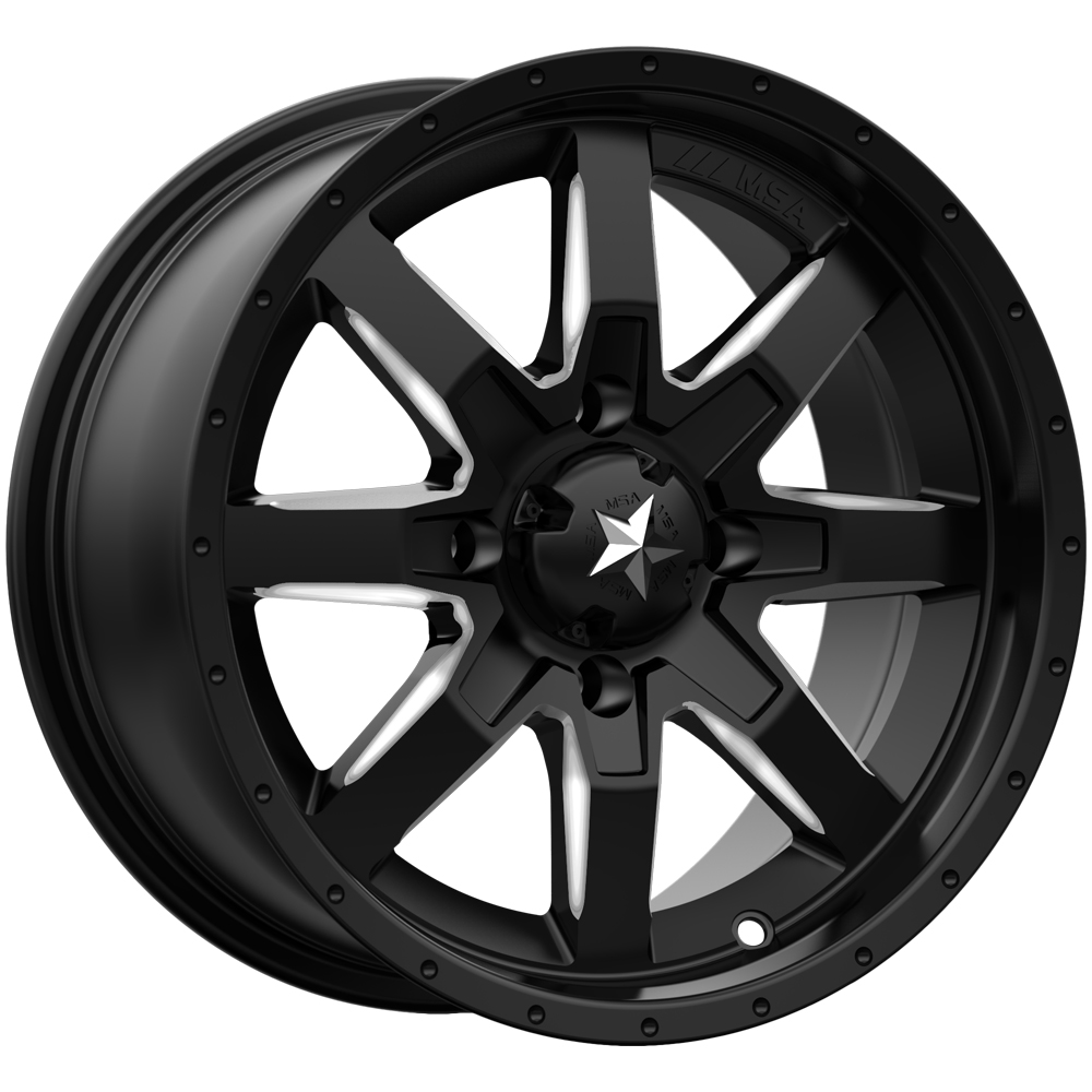 MSA Offroad M25 Rocker 14x7 4x110 +10mm Black/Milled Wheel Rim 14