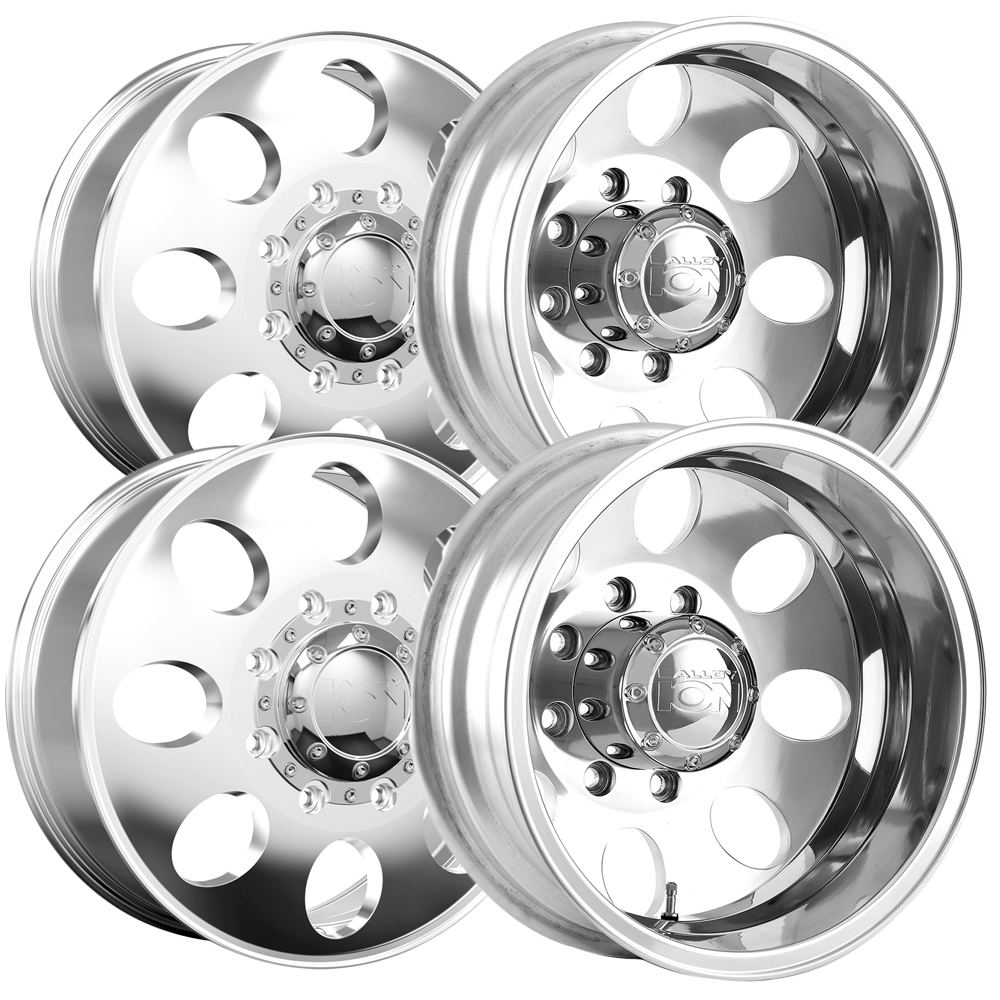 Set of 4) Ion 167 Dually 17x6.5 8x165.1 Polished Wheels Rims 167