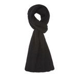 Cashmere Ribbed  Scarf, Black