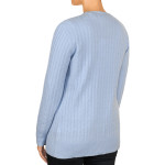 Long Cashmere Cable Cardigan, Baby Blue