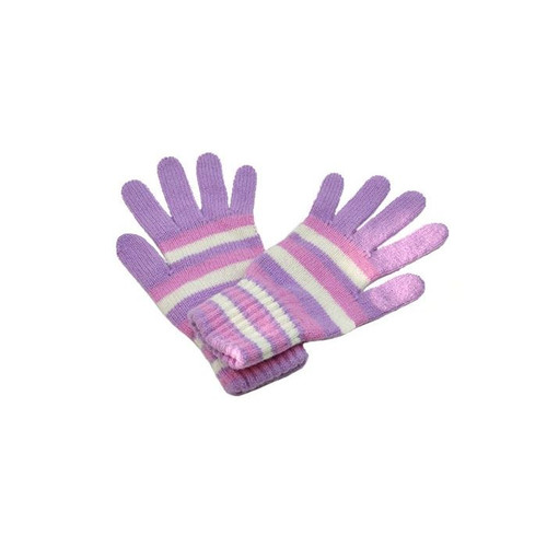 Striped Cashmere Gloves, Light Purple
