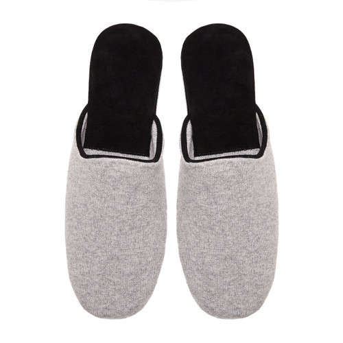 Mens Cashmere Slippers, Grey