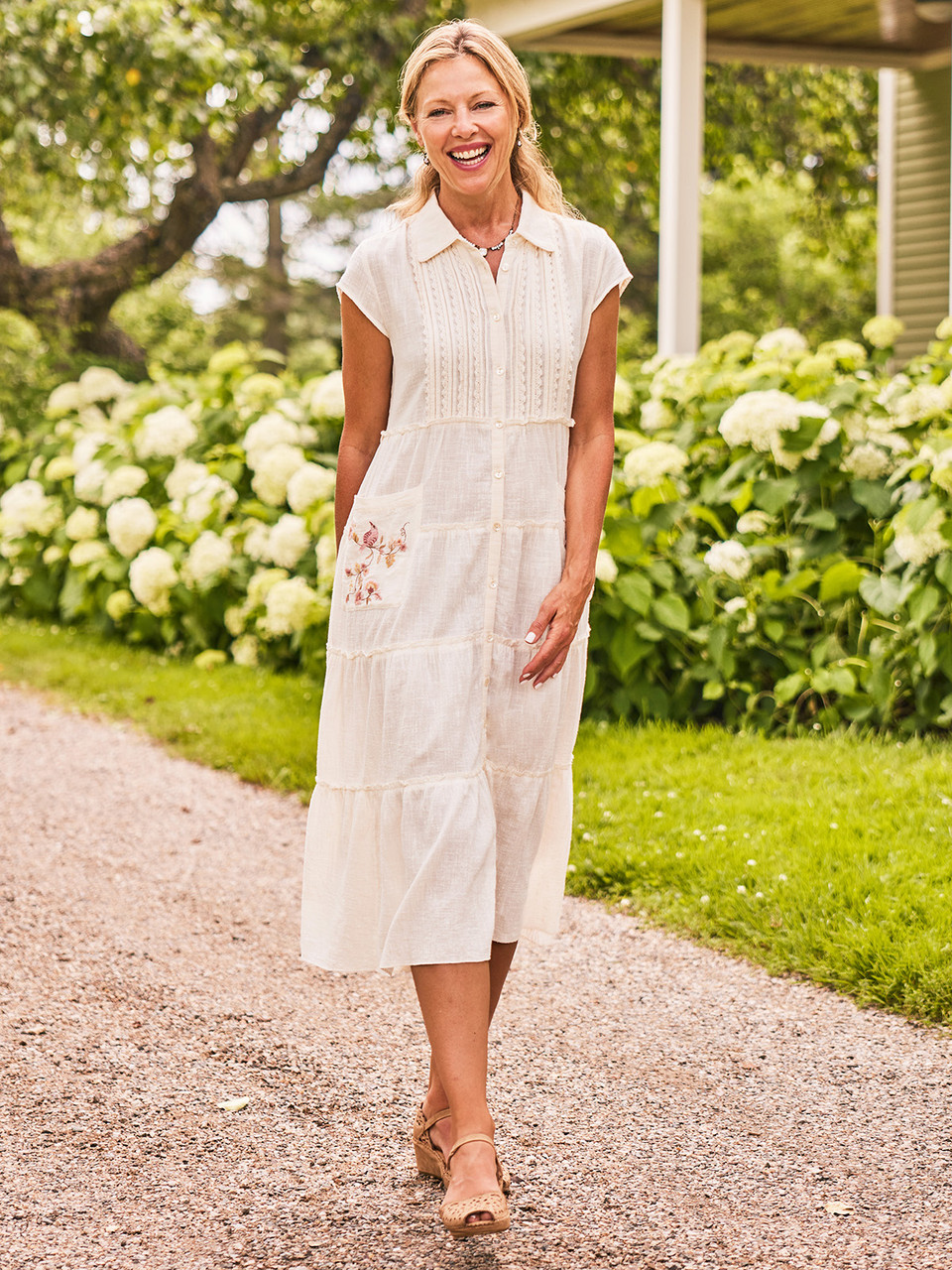 Nostalgic Prairie Dress - Natural | Shop Beautiful Designs by Nostalgic Prairie Dress - Natural | Shop Beautiful Designs by