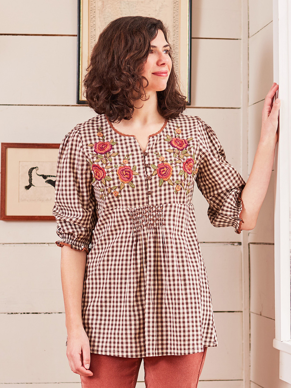Laura Gingham Blouse | Shop Beautiful Designs by April Cornell