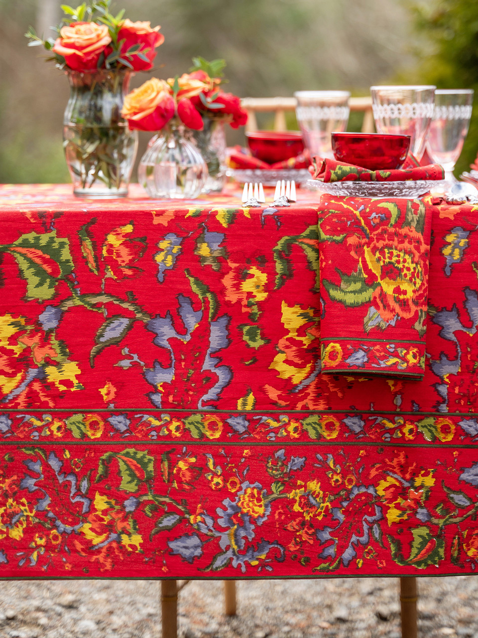 Isabelle's Ikat Tablecloth - Red | Shop Beautiful Designs by April