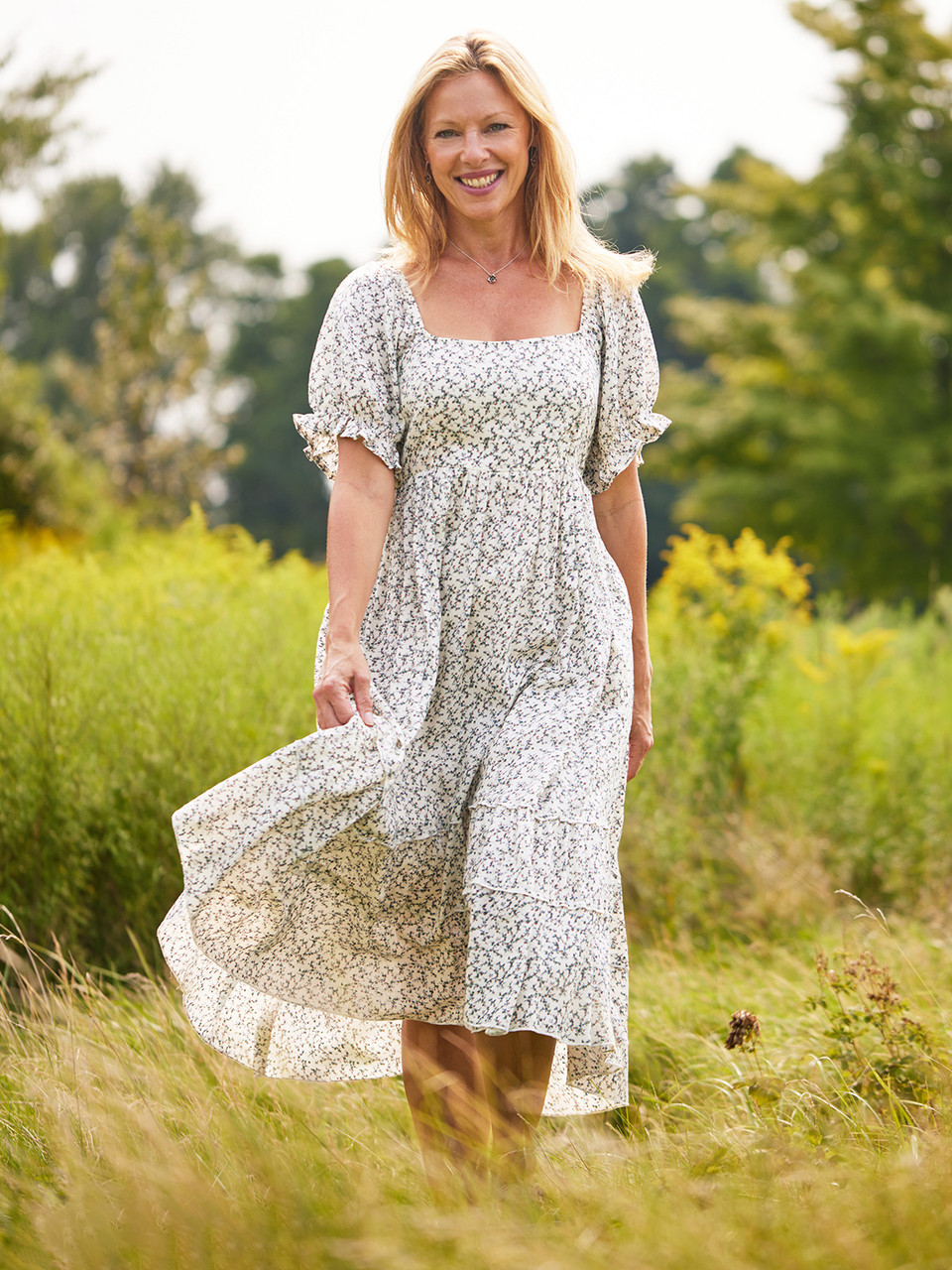 Filigree Smocked Dress - Main Image