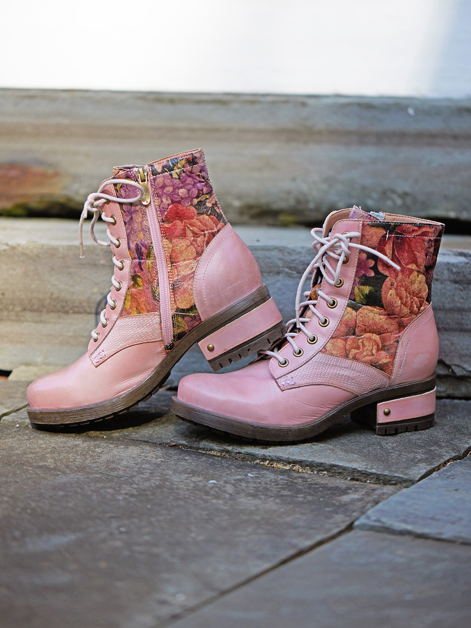 Marty Boot Pink Multi Shop Beautiful Designs by April Cornell
