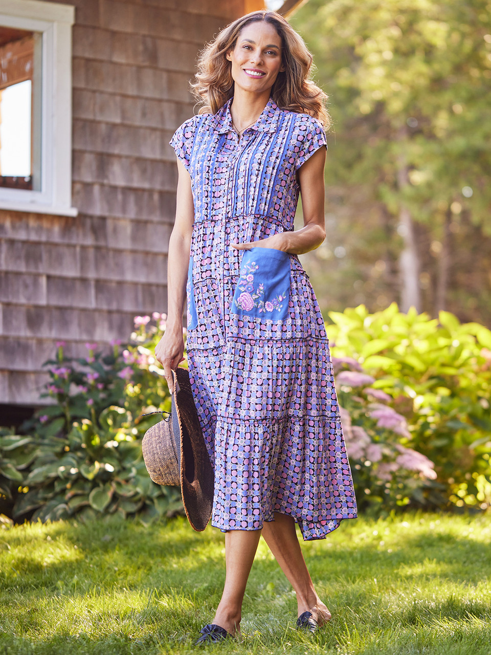 ワンピース Rachell check layered dress AM1686 Rose Check Dress | Shop Beautiful Designs by April Cornell - Canada