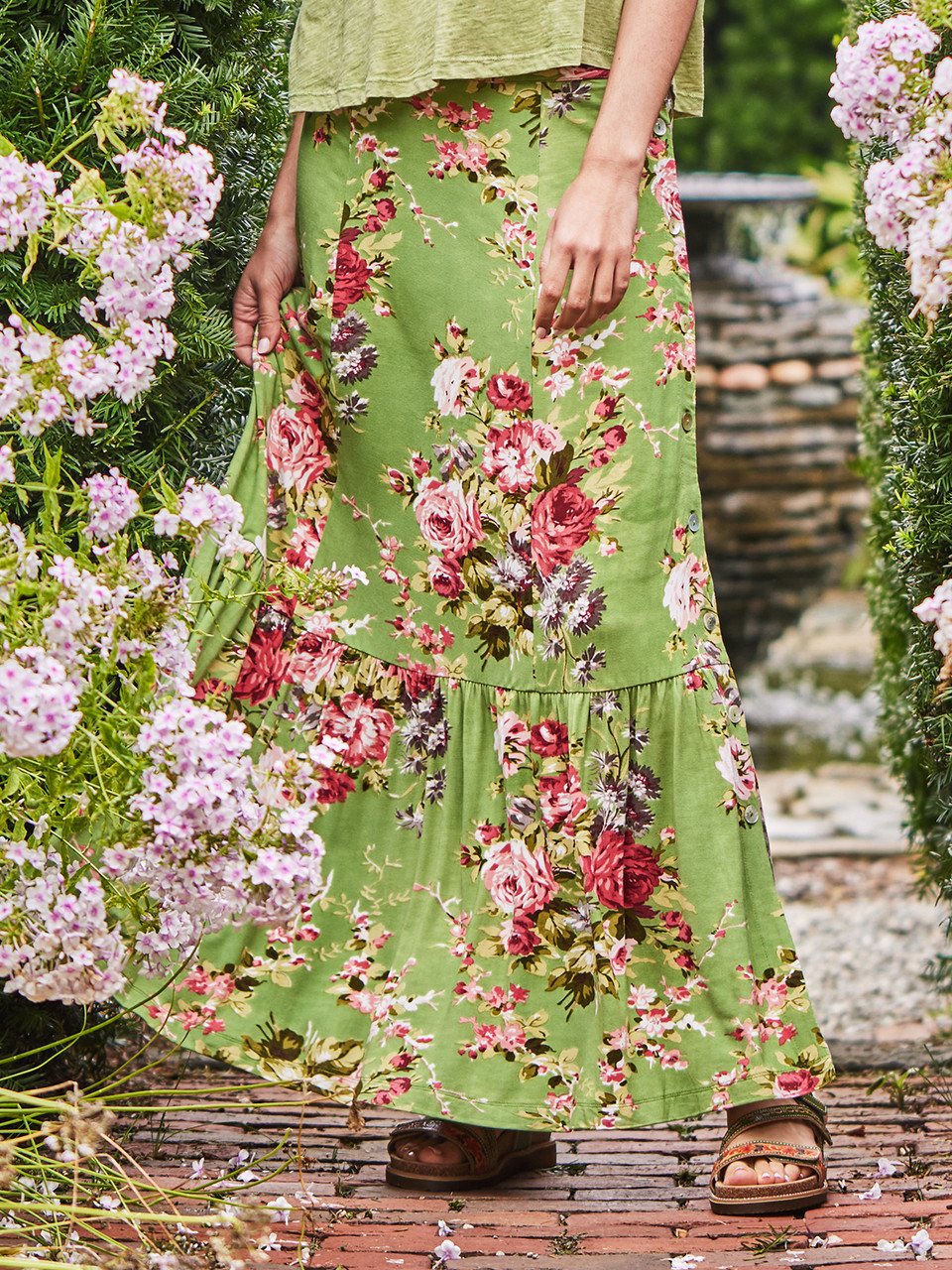 Cottage Rose Jersey Skirt | Shop Beautiful Designs by April