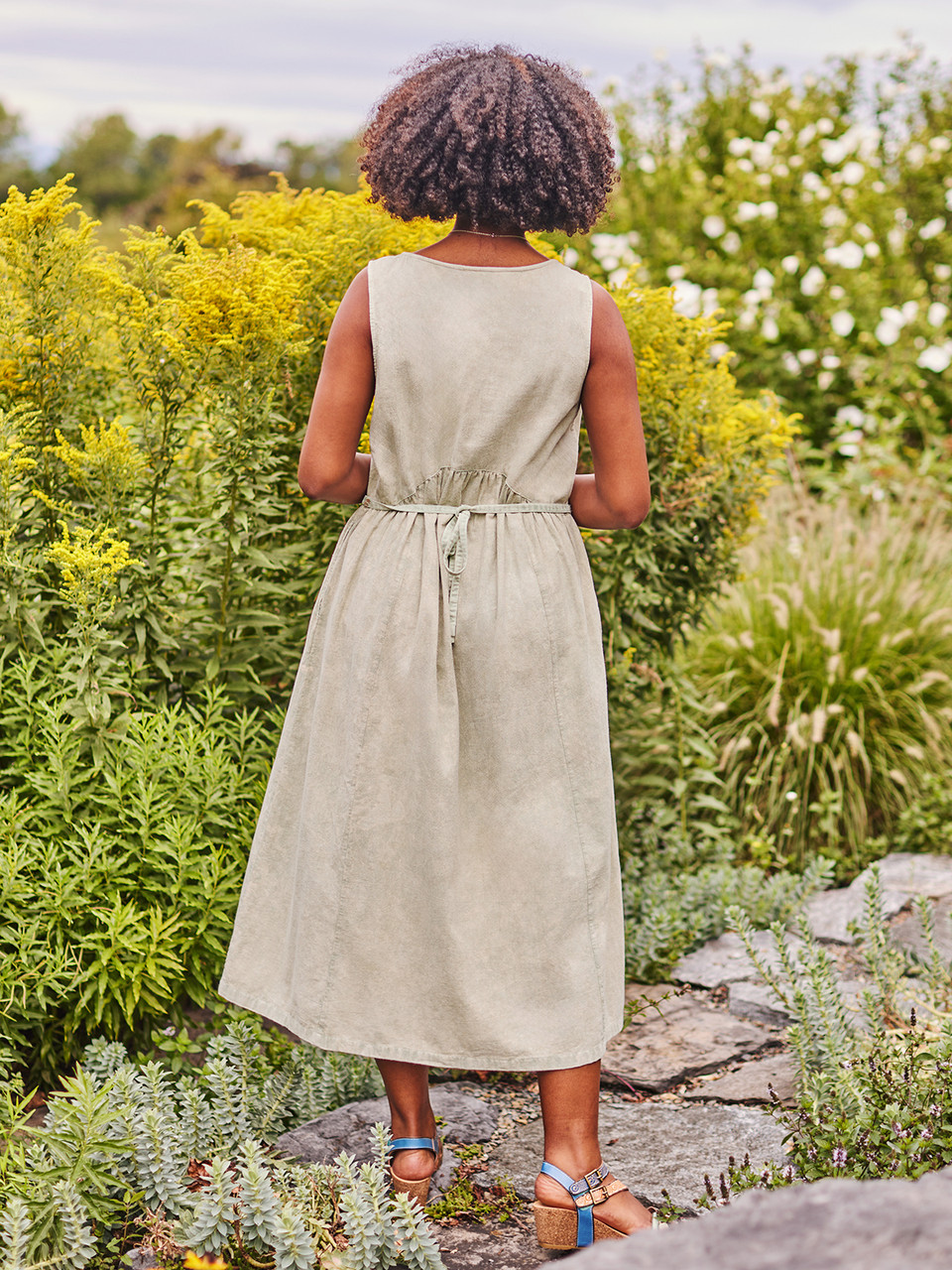 Camelia Pinafore Dress - Sage | Shop Beautiful Designs by April