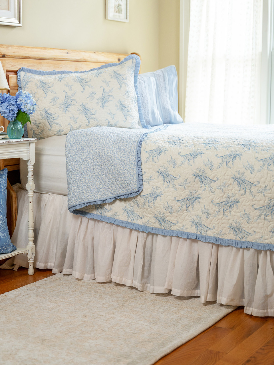 Lily of the Valley Quilt - Light Blue | Shop Beautiful Designs by