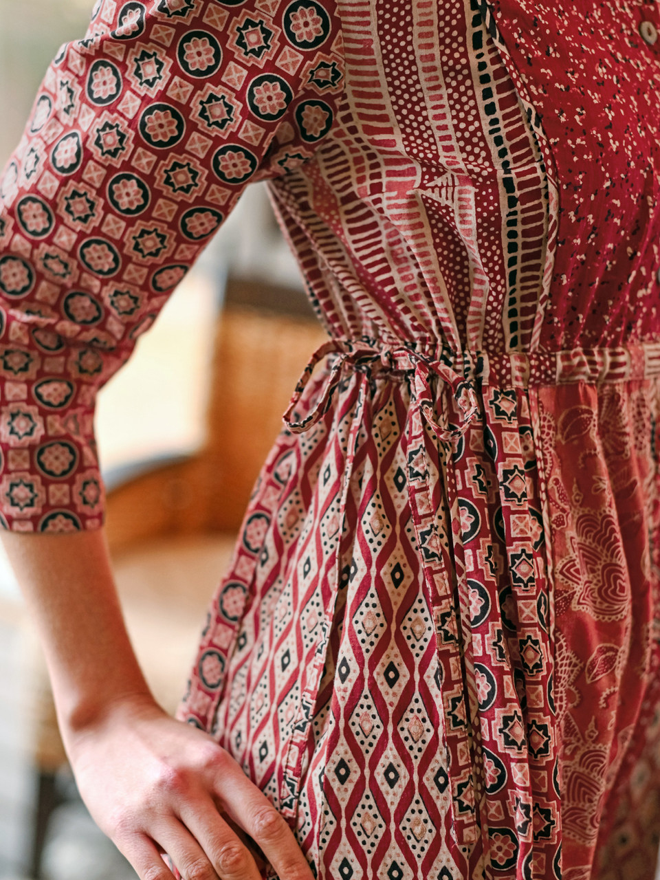 Moondream Patchwork Dress - Pomegranate | Shop Beautiful Designs