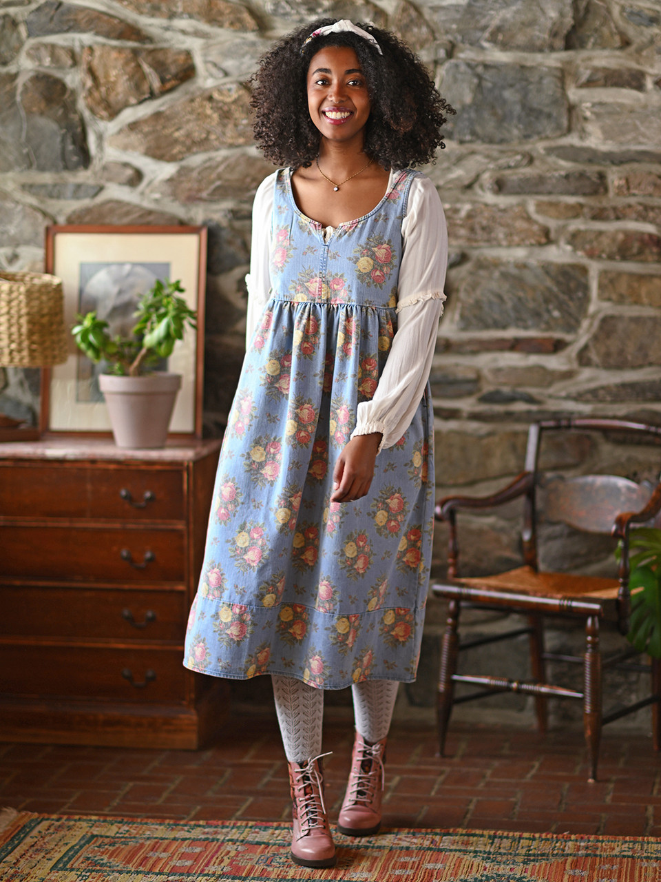 Genevieve Pinafore Dress - Denim | Shop Beautiful Designs by April