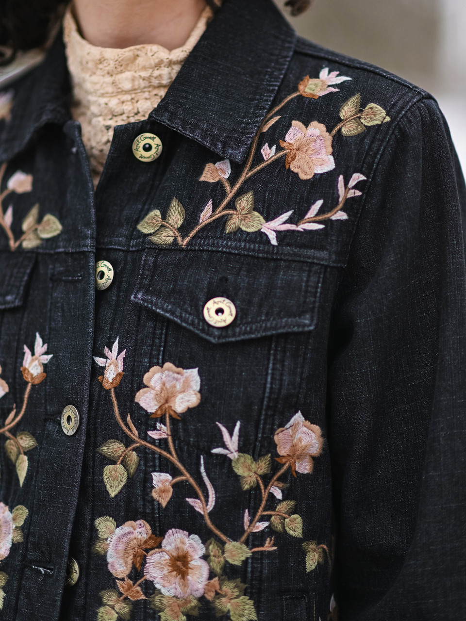 Shadow Blooms Embroidered Jacket - Black | Shop Beautiful Designs