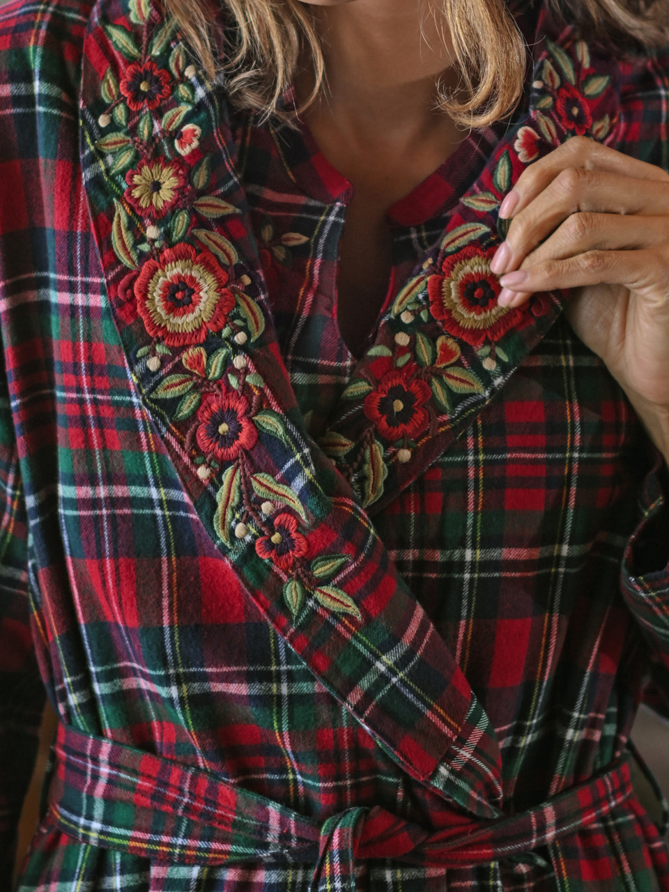 Yuletide Check Dressing Gown - Red | Shop Beautiful Designs by April ...