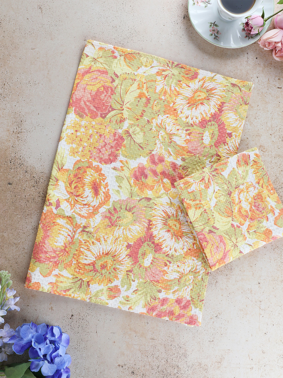 Spring Gathering Tea Towel Set of 2 - Sorbet | Shop Beautiful Designs ...