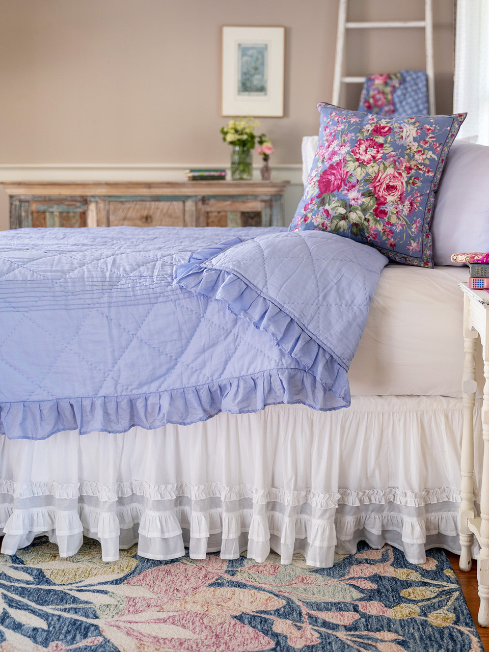 Pretty Pintuck Quilt - Periwinkle | Shop Beautiful Designs by