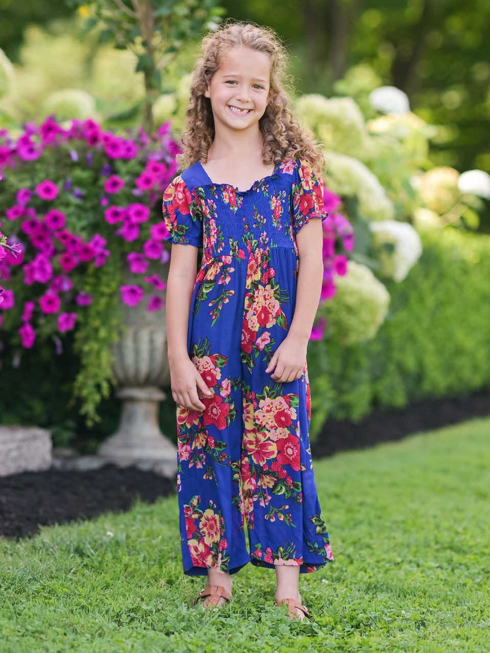 Sikkim Kids Jumpsuit - Blue | Shop Beautiful Designs by April Cornell