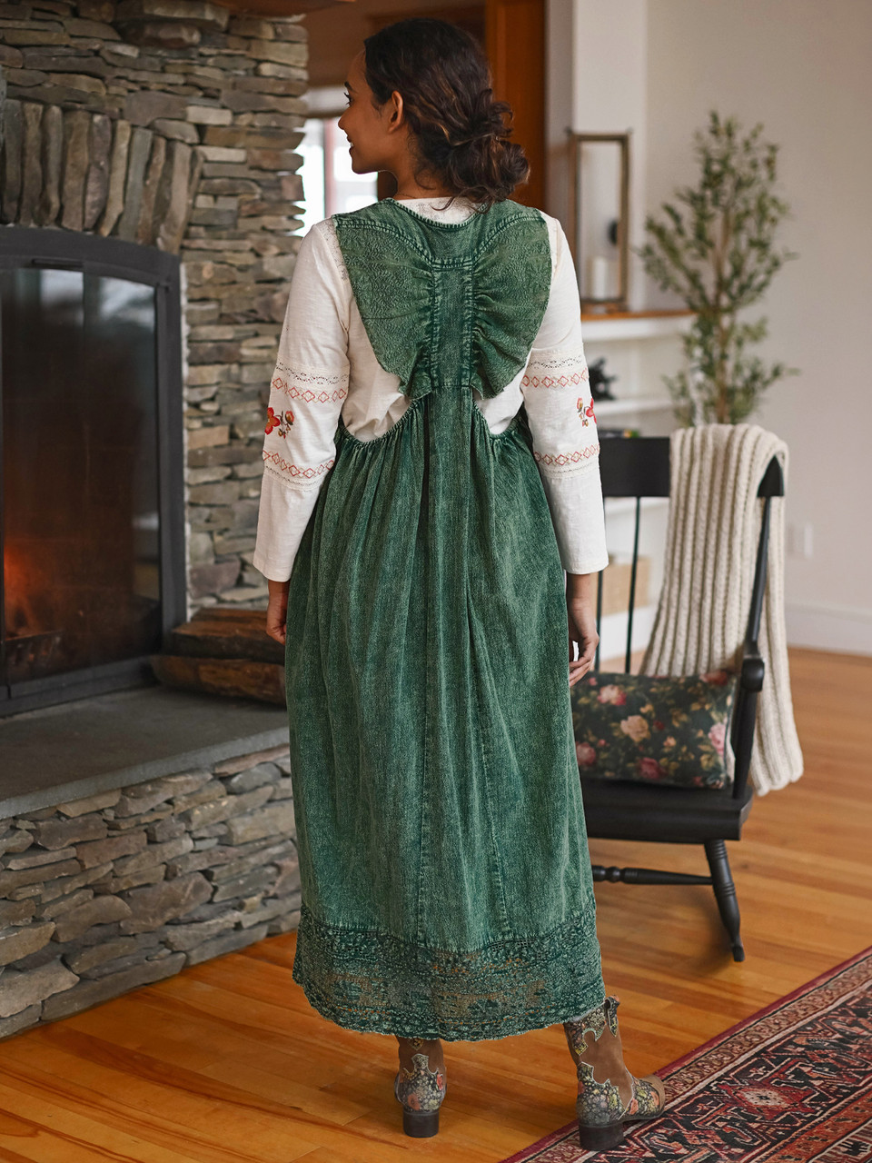 【美品】Apolina pinafore Angelica Pinafore Dress - Sunwashed Green | Shop Beautiful Designs