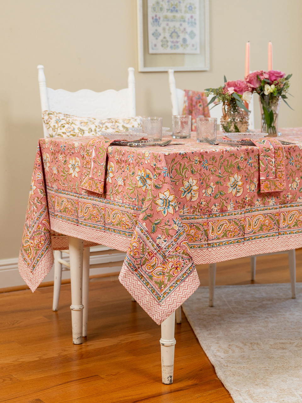 Blossom Block Print Tablecloth | Shop Beautiful Designs by April