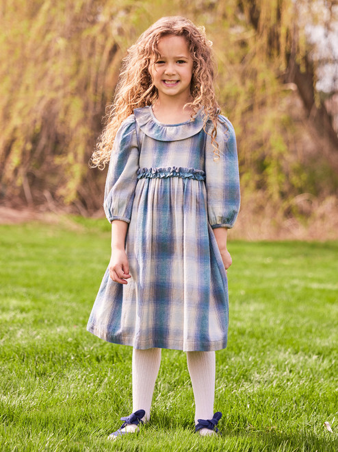 Smoky Day Plaid Girls Dress