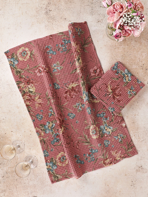 Lillianna Tea Towel Set of 2 - Old Rose