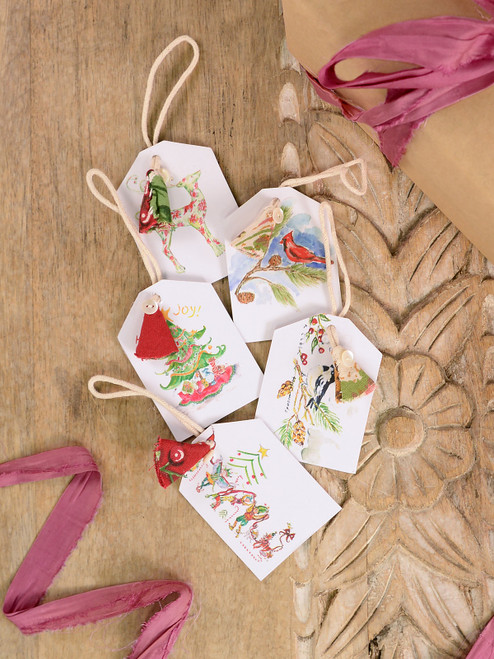 April's Christmas Art Gift Tags Set of 5