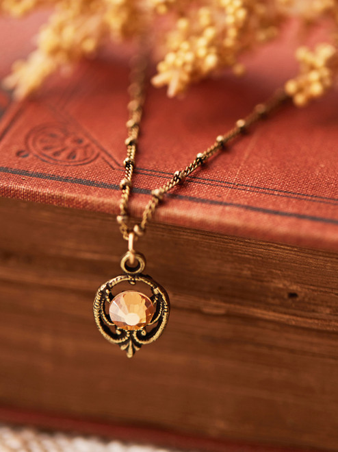 Sunset Drop Crystal Necklace