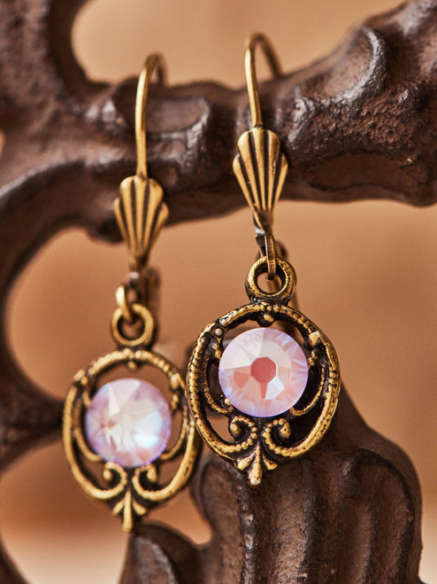 Lavender Drop Crystal Earrings