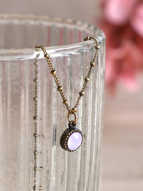 Rose Opal Drop Necklace