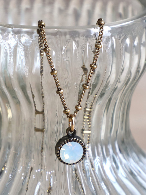 White Opal Drop Necklace