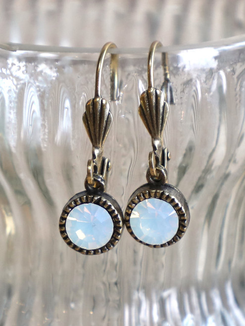 White Opal Drop Earrings