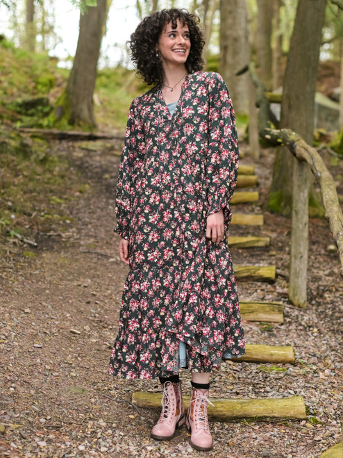 Forest Rose Hostess Dress - Forest Green