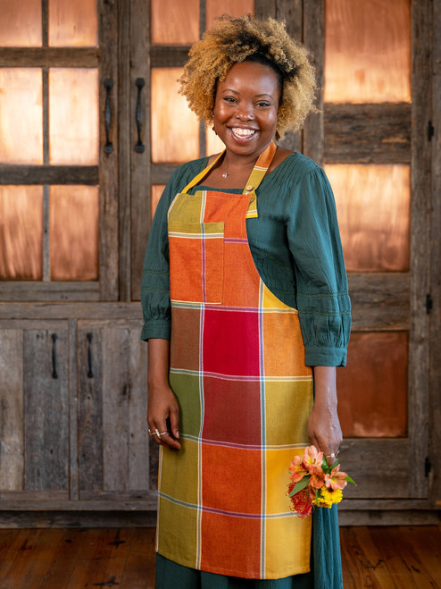 Colorblock Plaid Chef Apron - Multi