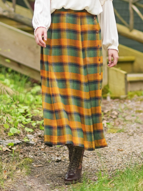 Boreal Check Skirt - Green Gold