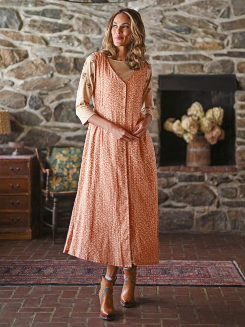 Forget Me Not Pinafore Dress - Terracotta