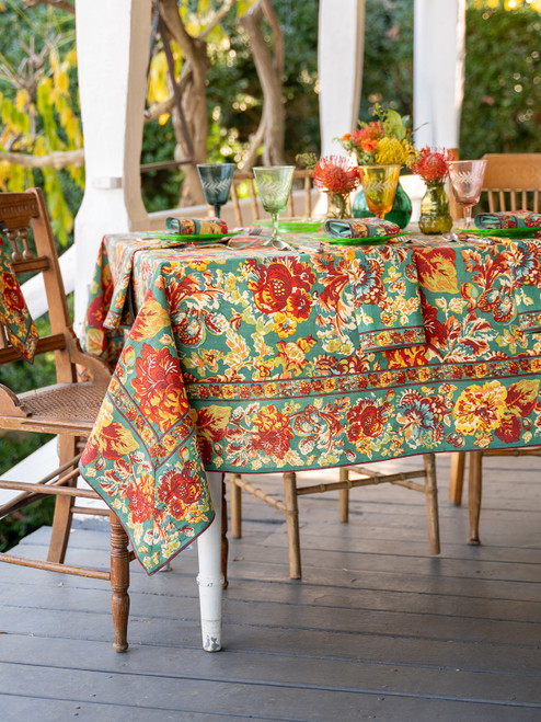 Pomegranate Tablecloth - Teal