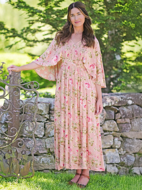 Yesterday Roses Smocked Dress - Soft Rose