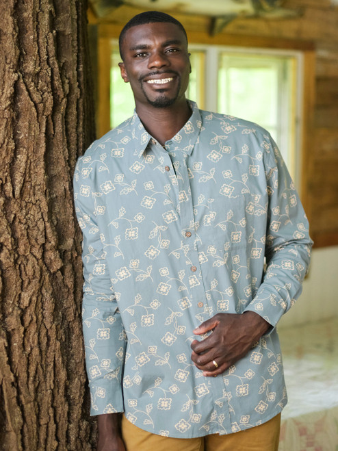 Drifting Vine Shirt  - Smoke Blue