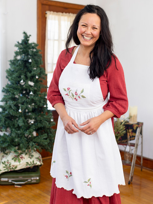 Winterberry Embroidered Apron