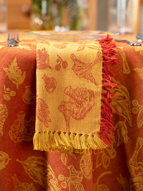Mushroom Jacquard Napkin Set of 4 - Gold Rust Mushroom Jacquard Napkin Set of 4 - Gold Rust