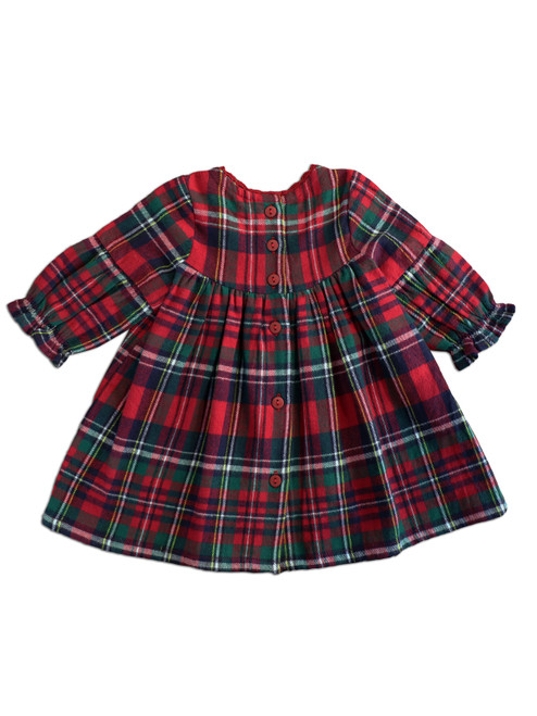 Yuletide Check Baby Dress - Red