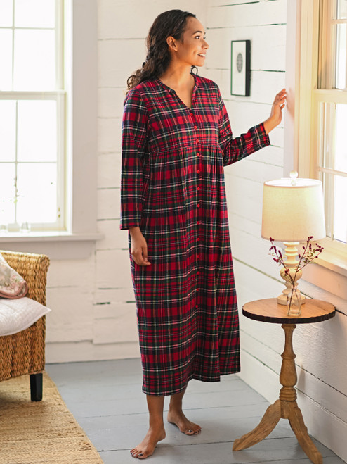 Yuletide Check Nighty - Red